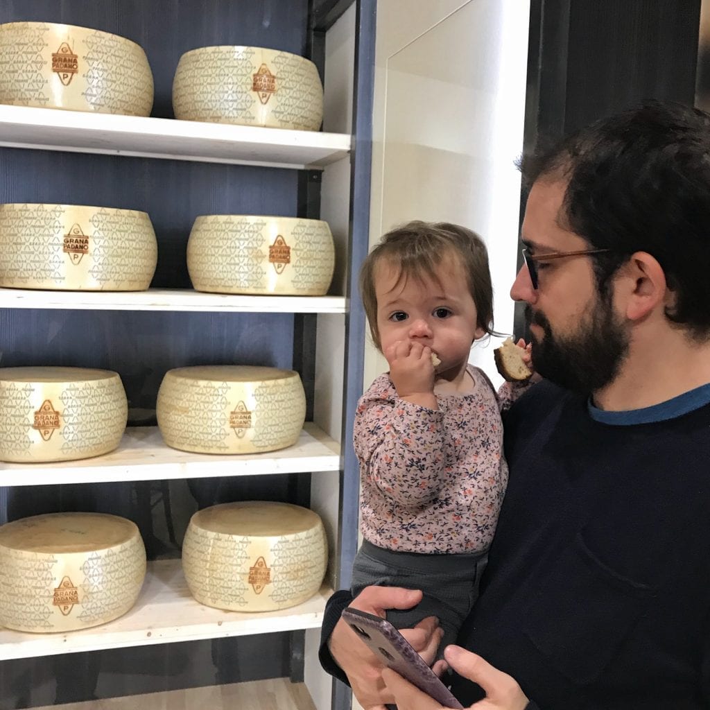 Checking out the cheese at Fico Eataly